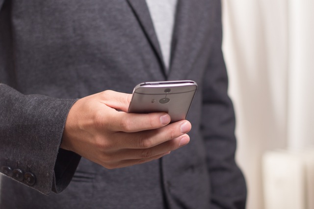 his phone